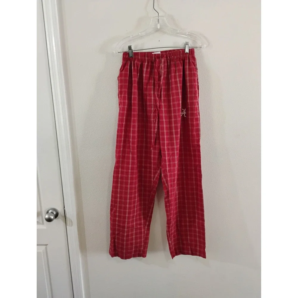 Alabama Crimson Tide Pajama Pants Mens Medium Red Plaid Sideline Apparel Lounge